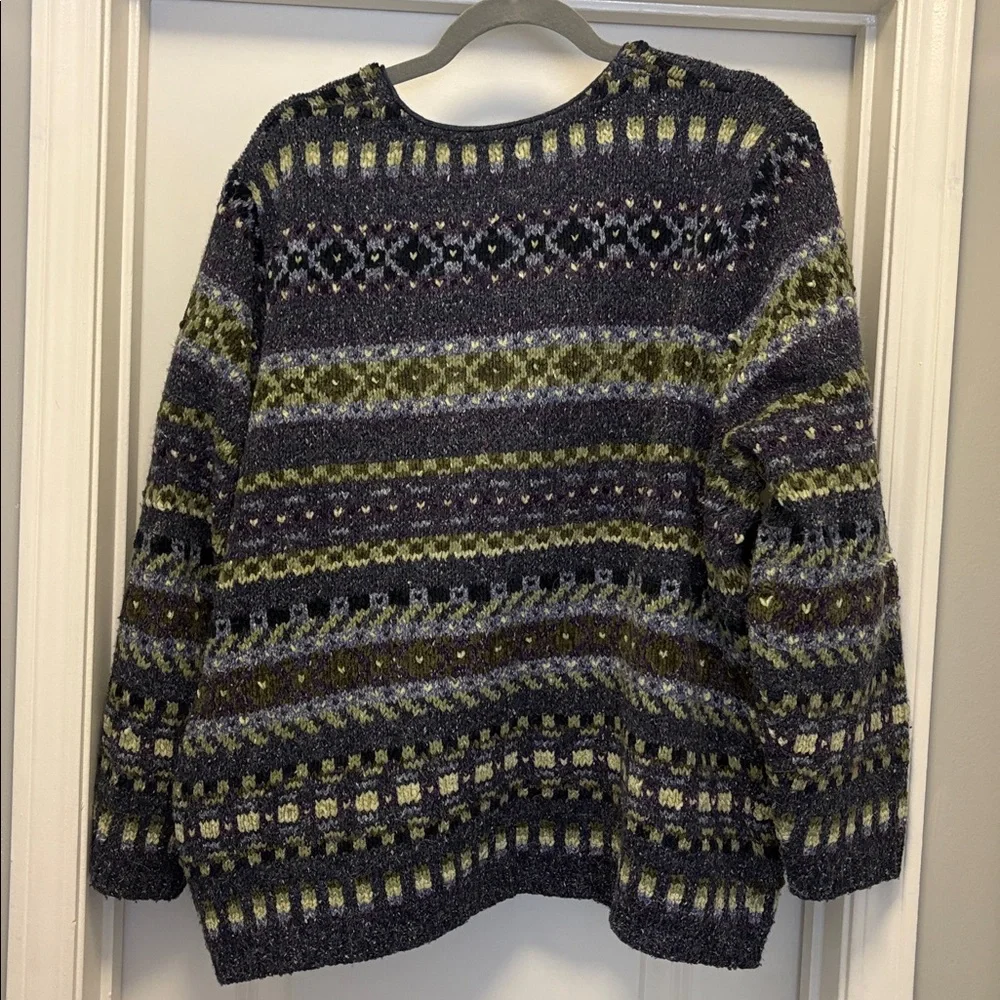 Croft & Barrow Blue and Green Knit Cardigan - Picture 8 of 8